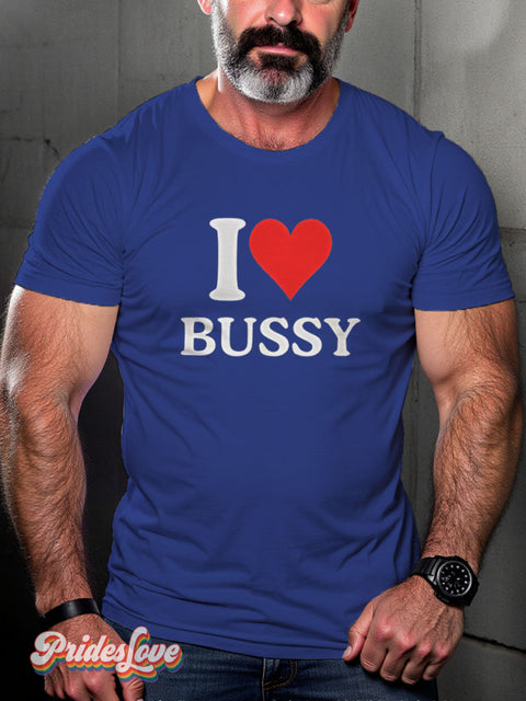 Funny Bussy Rainbow LGBTQ Gay Boyfriend Gift Print T-shirt RoyalBlue / S