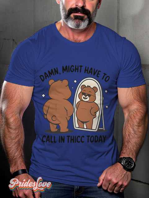 Funny Saying Rainbow Bear Pride LGBTQ Gay Print T-shirt RoyalBlue / S