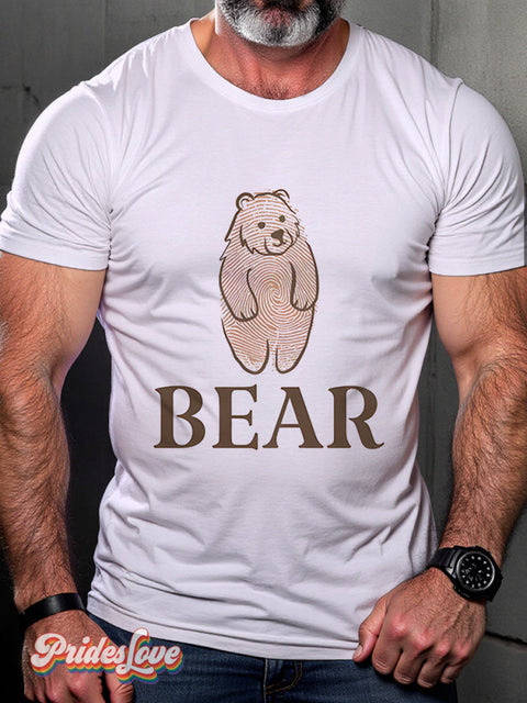 Gay Bear Funny Gift Rainbow Lgbt Art Print T-Shirt Multicolor / S
