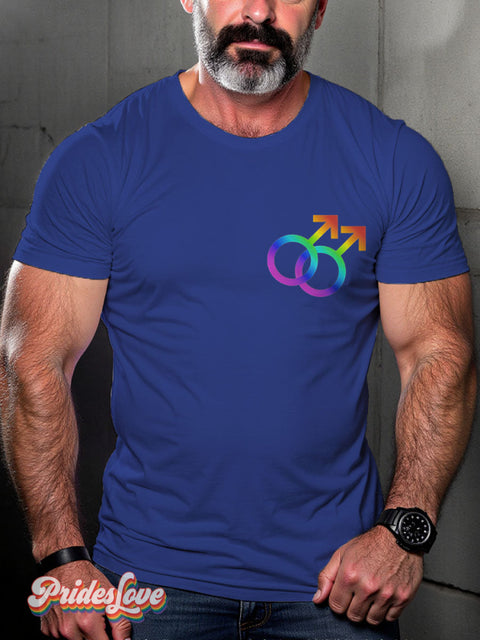 Gay Symbol Rainbow LGBTQ Print T-shirt RoyalBlue / S