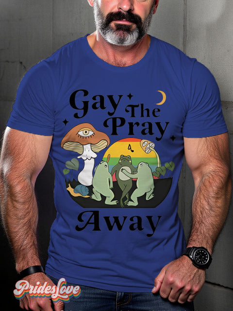 Gay The Pray Away Frog Lgbt Rainbow Print T-Shirt Royalblue / S