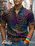 Geometry Streak Rainbow Lgbt Gay Vintage Print Casual 100% Cotton Shirt Multicolor / S
