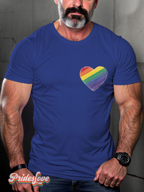 Heart Doodle Rainbow LGBTQ Gay Print T-shirt RoyalBlue / S
