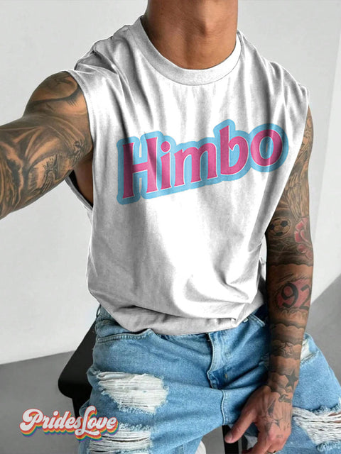 HIMBO Rainbow LGBTQ Gay Print Men’s Wide Shoulder Vest Multicolor / S