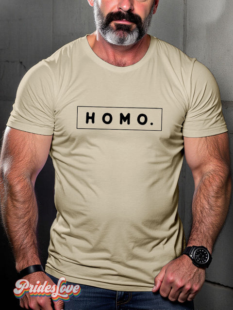 Homo LGBT Proud Mouth Casual Print T-shirt Sand / S