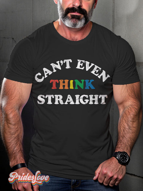 I Can’t Even Think Straight Pride Month Rainbow LGBTQ Gay Print T-shirt Black / S