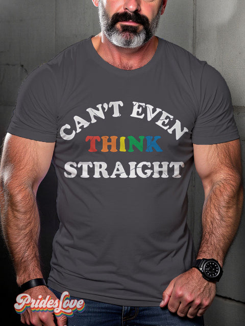 I Can’t Even Think Straight Pride Month Rainbow LGBTQ Gay Print T-shirt Gray / S
