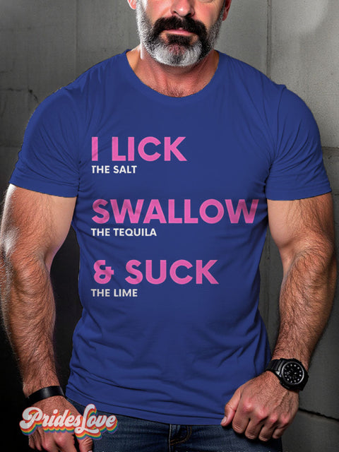 I Like Swallow Suck Rainbow LGBTQ Gay Print T-shirt RoyalBlue / S