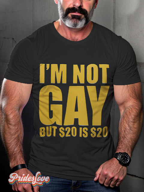 I’m Not Gay Shirt But 20 Is Lgbt Rainbow Pride Print T-Shirt Black / S