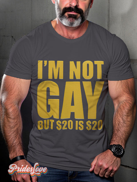 I’m Not Gay Shirt But 20 Is Lgbt Rainbow Pride Print T-Shirt Gray / S