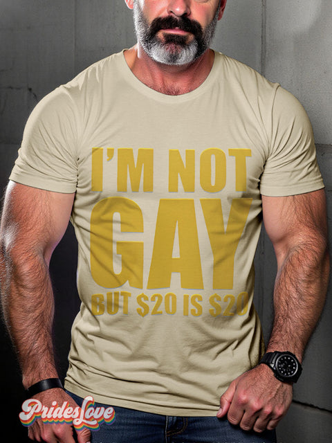I’m Not Gay Shirt But 20 Is Lgbt Rainbow Pride Print T-Shirt Sand / S
