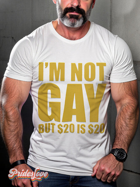 I’m Not Gay Shirt But 20 Is Lgbt Rainbow Pride Print T-Shirt White / S