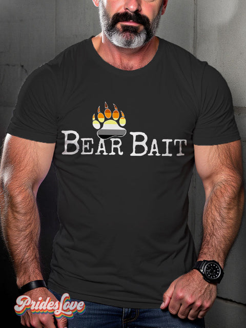 LGBT Bear Bait Casual Print T-shirt Black / S