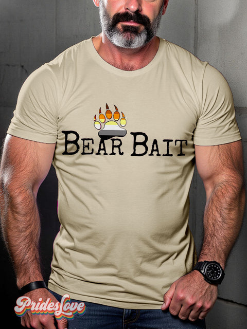 LGBT Bear Bait Casual Print T-shirt Sand / S