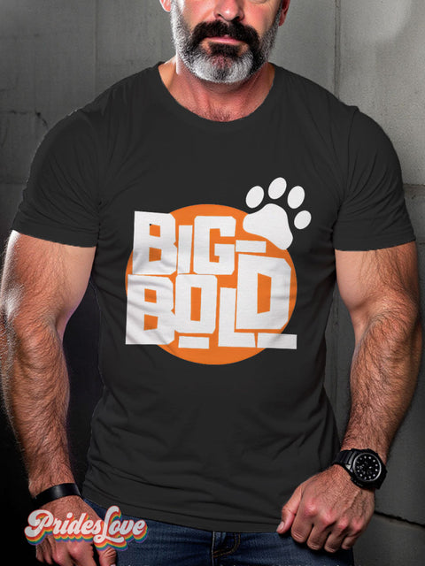 LGBT Big Bold Bear Casual Print T-shirt Black / S