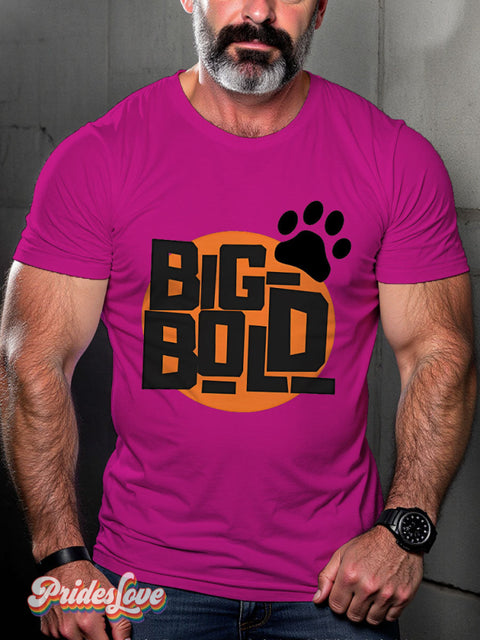 LGBT Big Bold Bear Casual Print T-shirt Rose / S