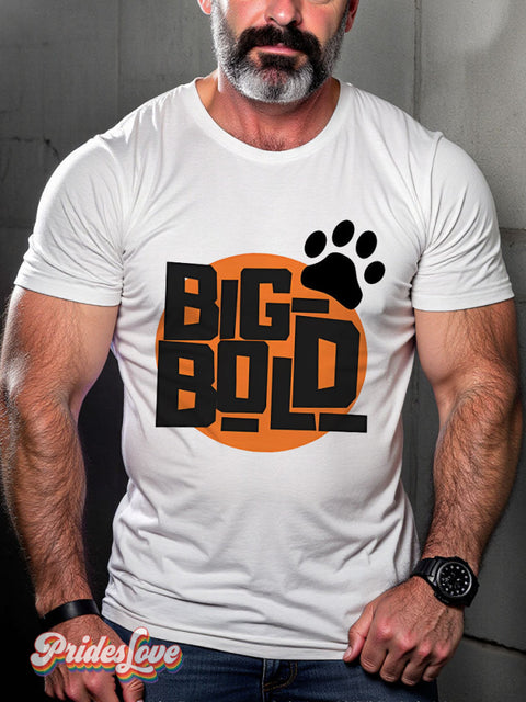 LGBT Big Bold Bear Casual Print T-shirt White / S