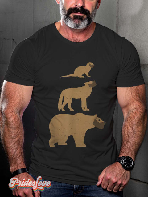 Lgbt Gay Badger Wolf Bear T-Shirt Multicolor / S