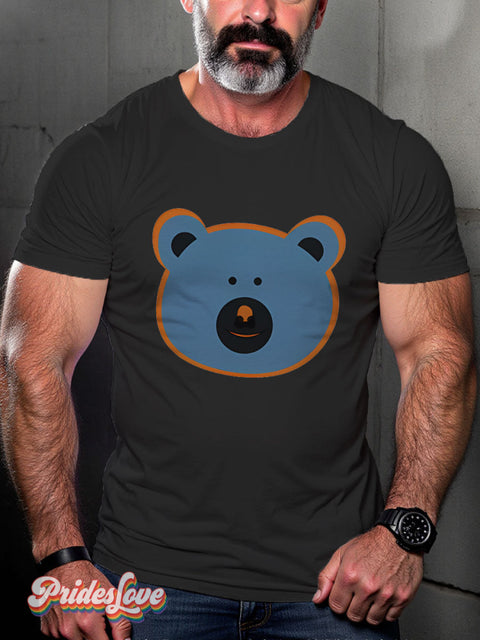 LGBT Gay Bear Pride Casual Print T-shirt Black / S