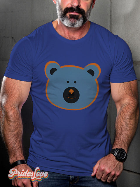LGBT Gay Bear Pride Casual Print T-shirt Blue / S