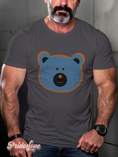 LGBT Gay Bear Pride Casual Print T-shirt Grey / S