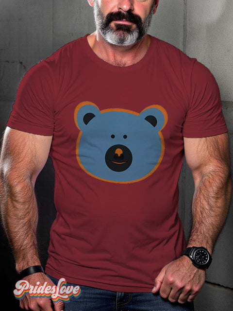 LGBT Gay Bear Pride Casual Print T-shirt Maroon / S