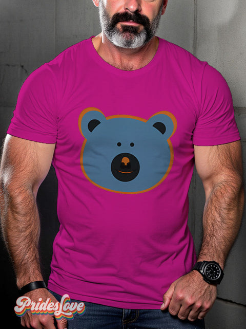 LGBT Gay Bear Pride Casual Print T-shirt Rose / S