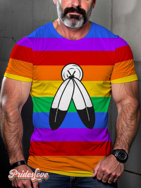 Lgbt Gay Condoms Rainbow Stripe T-Shirt Multicolor / S