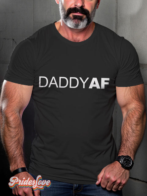LGBT Gay DaddyAF Bear Casual Print T-shirt Black / S