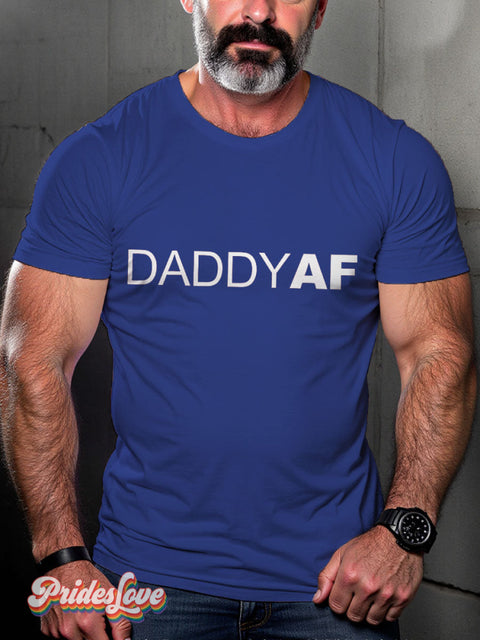 LGBT Gay DaddyAF Bear Casual Print T-shirt Blue / S