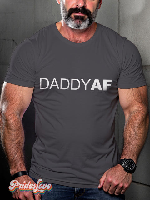 LGBT Gay DaddyAF Bear Casual Print T-shirt Grey / S