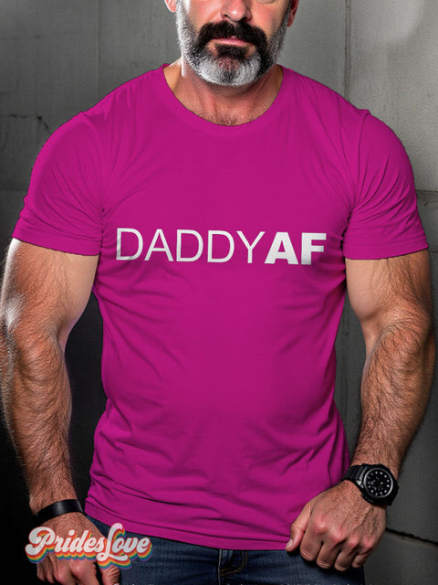 LGBT Gay DaddyAF Bear Casual Print T-shirt Rose / S
