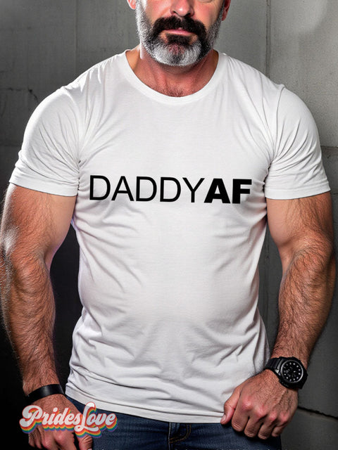 LGBT Gay DaddyAF Bear Casual Print T-shirt White / S