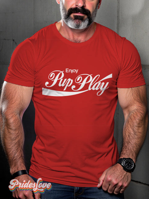 Lgbt Gay Enjoy Pup Play T-Shirt Multicolor / S