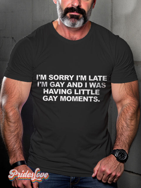 LGBT Gay Moments Casual Print T-shirt Black / S