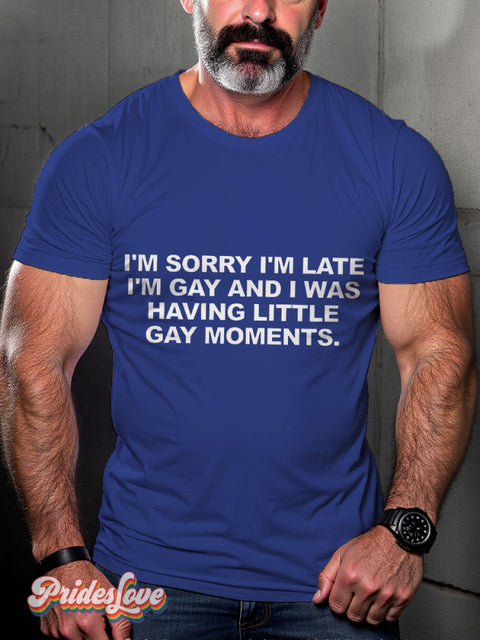 LGBT Gay Moments Casual Print T-shirt Blue / S