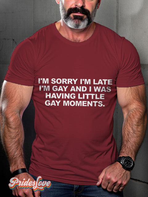 LGBT Gay Moments Casual Print T-shirt Maroon / S