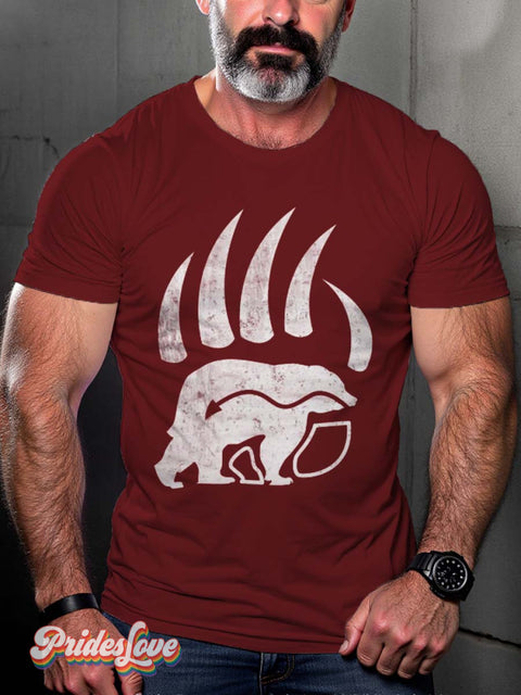 Lgbt Gay Pride Bear Paw T-Shirt