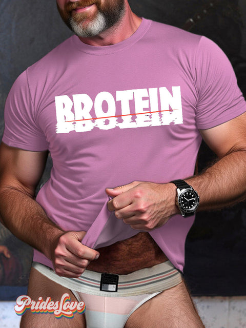 LGBT Gay Pride Brotein Print T-shirt Purple / S