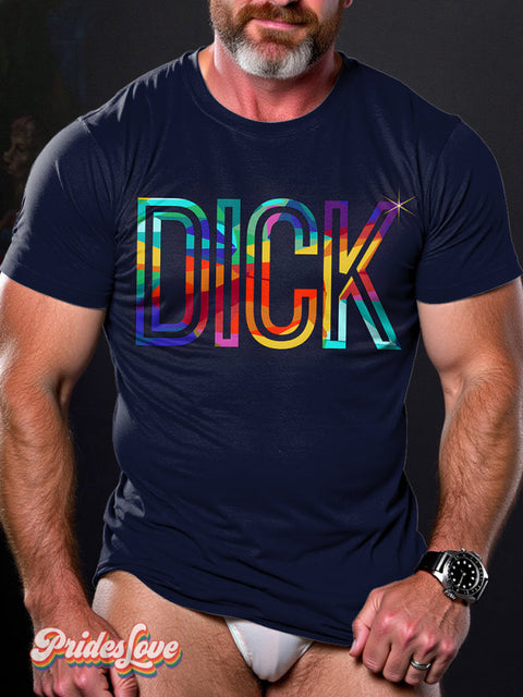 LGBT Gay Pride Dick Print T-shirt Multicolor / S