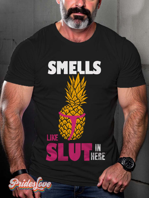 Lgbt Gay Pride Smells Like Slut In Here T-Shirt Balck / S