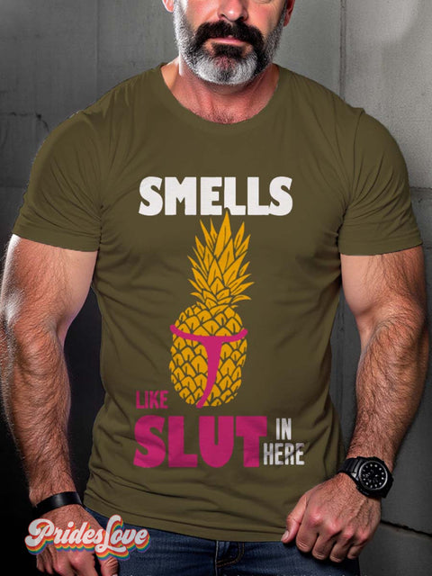 Lgbt Gay Pride Smells Like Slut In Here T-Shirt Green / S