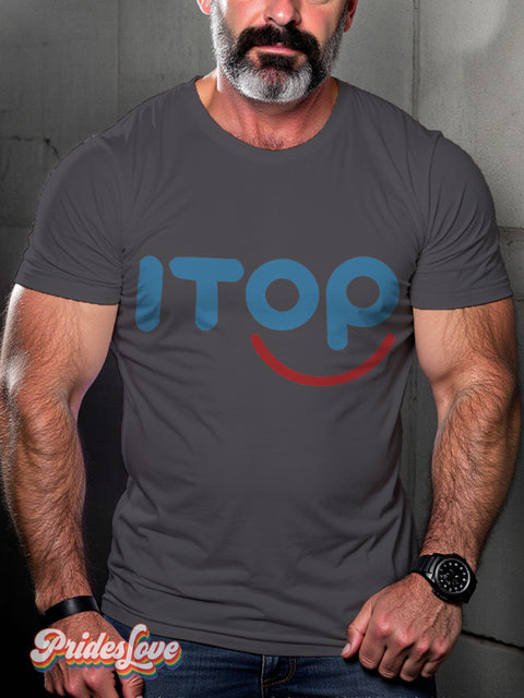 LGBT ITOP Parody Gay Casual Print T-shirt Grey / S