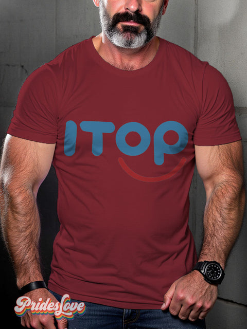 LGBT ITOP Parody Gay Casual Print T-shirt Maroon / S