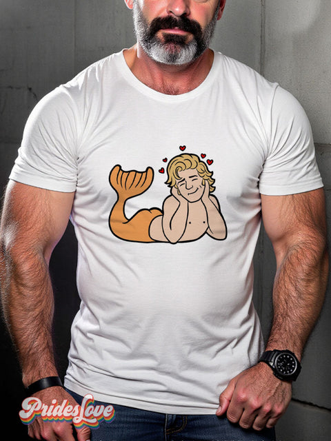 LGBT Mermaid Casual Print T-shirt White / S