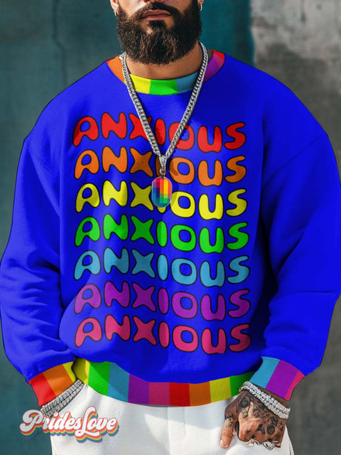 Lgbt Pride Anxious Casual Sweatshirt Multicolor / S
