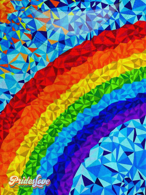 Lgbt Pride Block Rainbow Gradient Casual Print T-Shirt