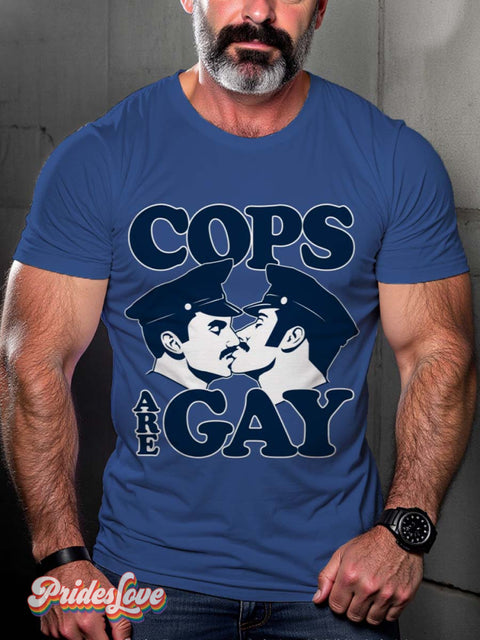 Lgbt Pride Cops Are Gay T-Shirt Multicolor / S