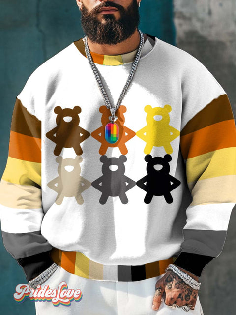 Lgbt Pride Gay Bear Stripe Casual Sweatshirt Multicolor / S