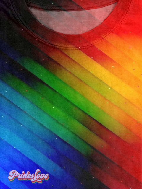 Lgbt Pride Rainbow Gradient Casual Print T-Shirt